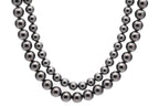 10mm & 8mm Double Layered Dark Grey Seashell Pearl Necklace
