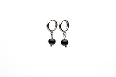 6mm Black Seashell Pearl Earring