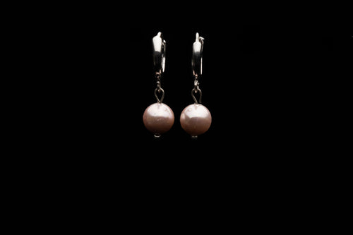 6mm Light Pink Seashell Pearl Earring