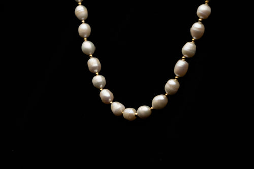 9mm White Freshwater Pearl Necklace with Toggle Clasp
