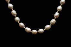 9mm White Freshwater Pearl Necklace with Toggle Clasp