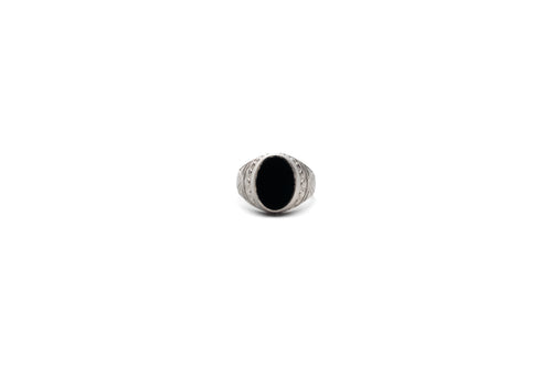 Black Enamel Oval Ring