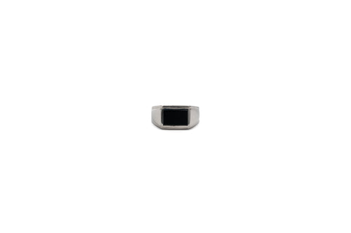 Medium Black Enamel Rectangle Ring