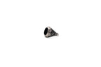 Black Enamel Oval Ring with Zircon