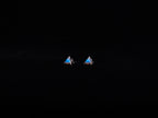 Triangle Blue Opal Earring with Zircon