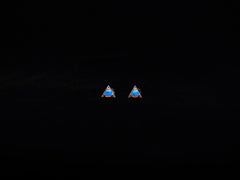 Triangle Blue Opal Earring with Zircon