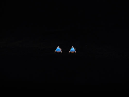 Triangle Blue Opal Earring with Zircon