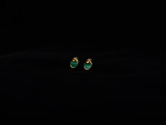 Round Malachite Earring