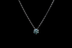 Round Moissanite Necklace (Blue)