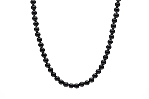 6mm Black Seashell Pearl Necklace