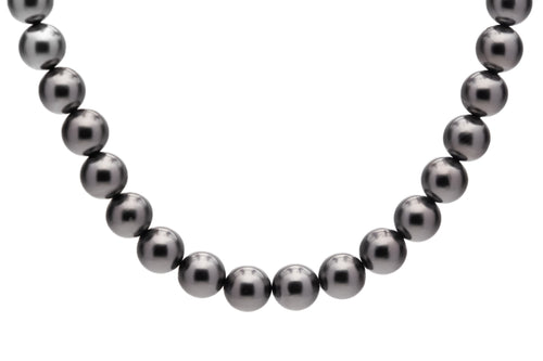 10mm Dark Grey Seashell Pearl Necklace