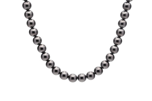 10mm Dark Grey Seashell Pearl Necklace