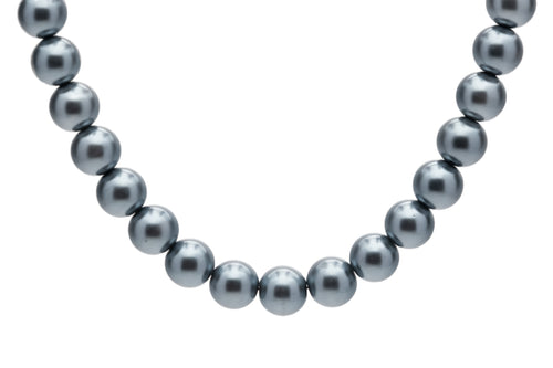 10mm Grey-Blue Seashell Pearl Necklace