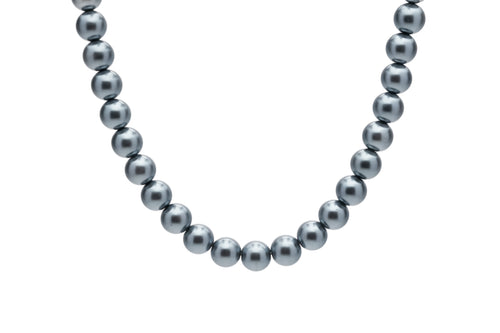 10mm Grey-Blue Seashell Pearl Necklace