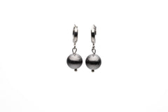 10mm Dark Grey Seashell Pearl Earring