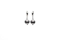 10mm Dark Grey Seashell Pearl Earring