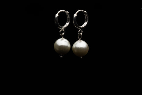 10mm Light Grey Seashell Pearl Earring