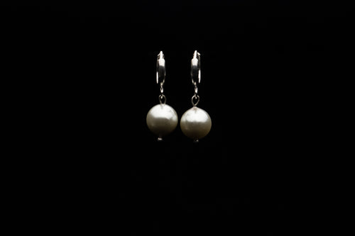 10mm Light Grey Seashell Pearl Earring