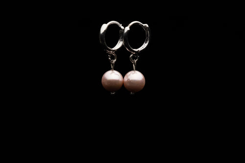 6mm Light Pink Seashell Pearl Earring