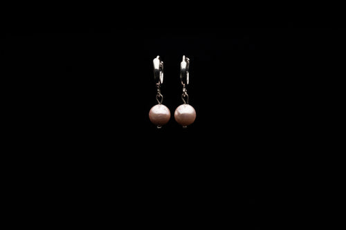 6mm Light Pink Seashell Pearl Earring