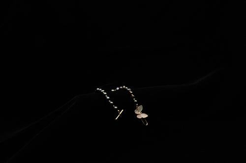 Farasha Iradescent Blue Freshwater Pearl Bracelet (Mother of Pearl Butterfly)