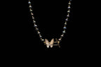 Farasha Iradescent Grey Freshwater Pearl Necklace (Mother of Pearl Butterfly)