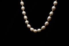 9mm White Freshwater Pearl Necklace with Toggle Clasp