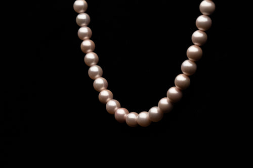 8mm Light Pink Seashell Pearl Necklace