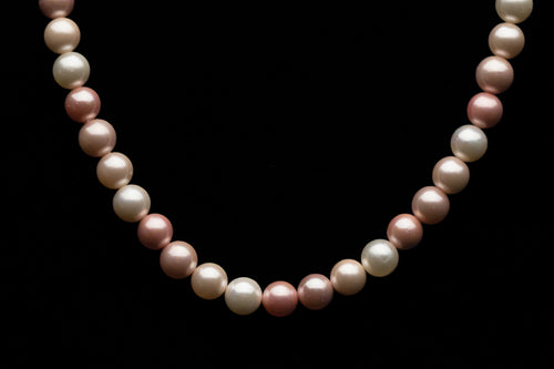 8mm Gradient Pink Seashell Pearl Necklace