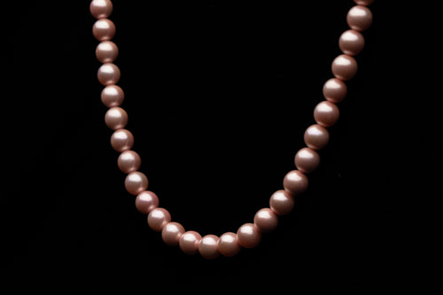 8mm Dark Pink Seashell Pearl Necklace