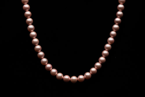 8mm Dark Pink Seashell Pearl Necklace