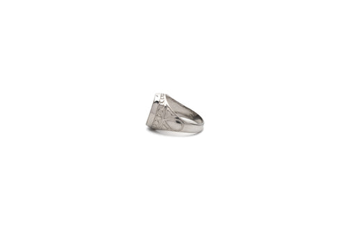 Black Enamel Oval Ring