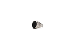 Black Enamel Oval Ring