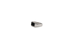 Medium Black Enamel Rectangle Ring