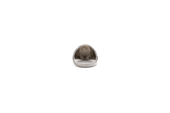 Black Enamel Oval Ring with Zircon