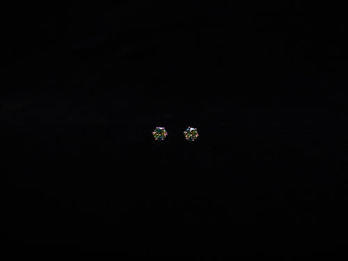 Round Moissanite Earring (Blueish-Green)