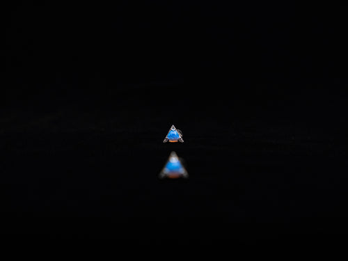 Triangle Blue Opal Earring with Zircon