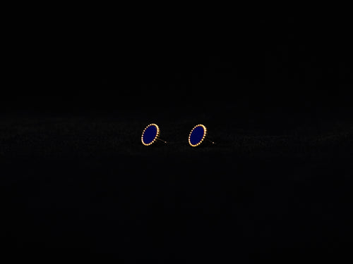 Round Lapis Lazuli Earring