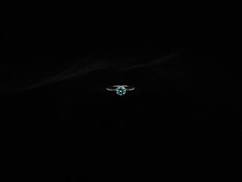 Round Moissanite Ring (Blue)