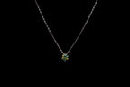 Round Moissanite Necklace (Blueish-Green)