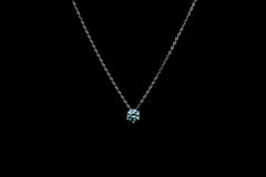 Round Moissanite Necklace (Blue)