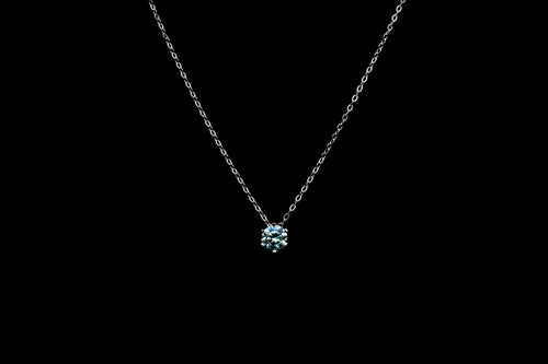 Round Moissanite Necklace (Blue)
